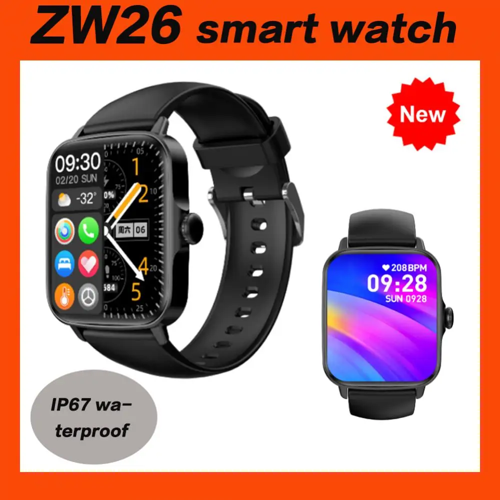 

Смарт-часы ZW26 с пульсометром, IP67, водостойкие