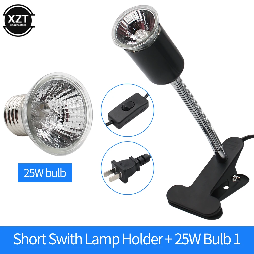 

Turtle Fish Tank Reptile Ultraviolet Heating Light Holder 360 Degree Rotation E27 Lamp-socket Clip-on Bulb with Lamp Clip Cover