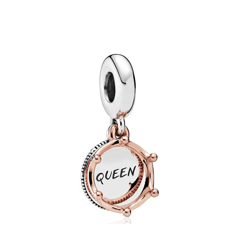 

Fit Pandora Queen & Regal Crown Pendant for Jewelry Making Rose Gold Charms Fashion Women Bracelet Accessories DIY Girls Bangles