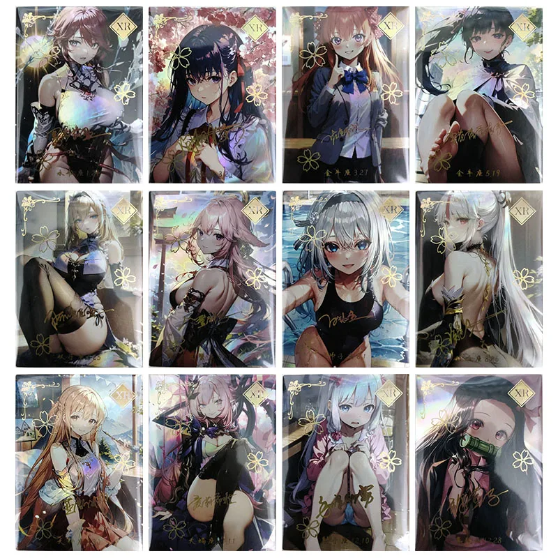 

Аниме редкая история богини XR преломляющие флэш-карты Emilia Tsuyuri Kanao Игрушки для мальчиков коллекционные карты Рождественские подарки на день рождения