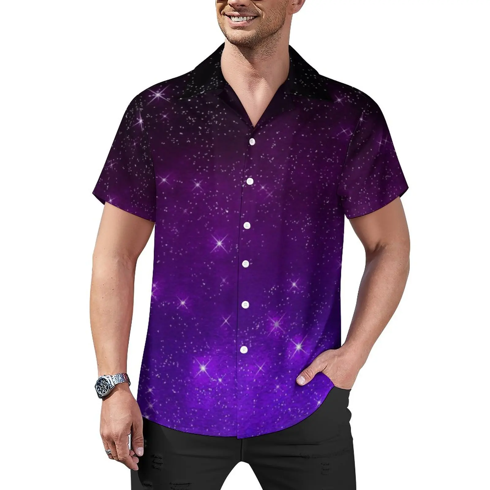 

Рубашка мужская оверсайз с рисунком Звездная ночь