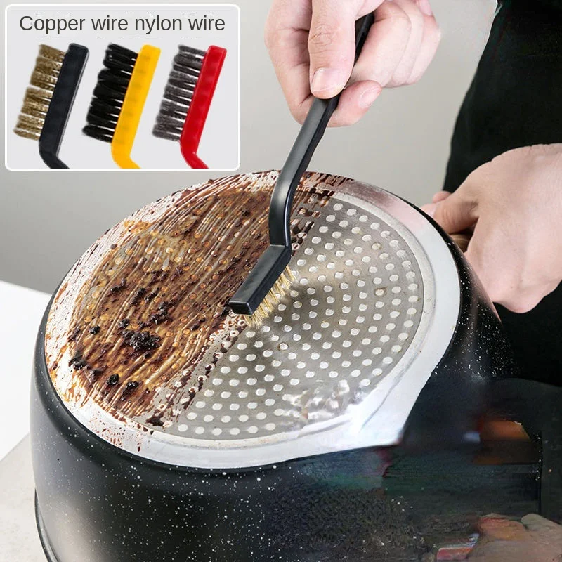 Gas range cleaning brush kitchen supplies range hood range cleaning oil tool steel wire small brush