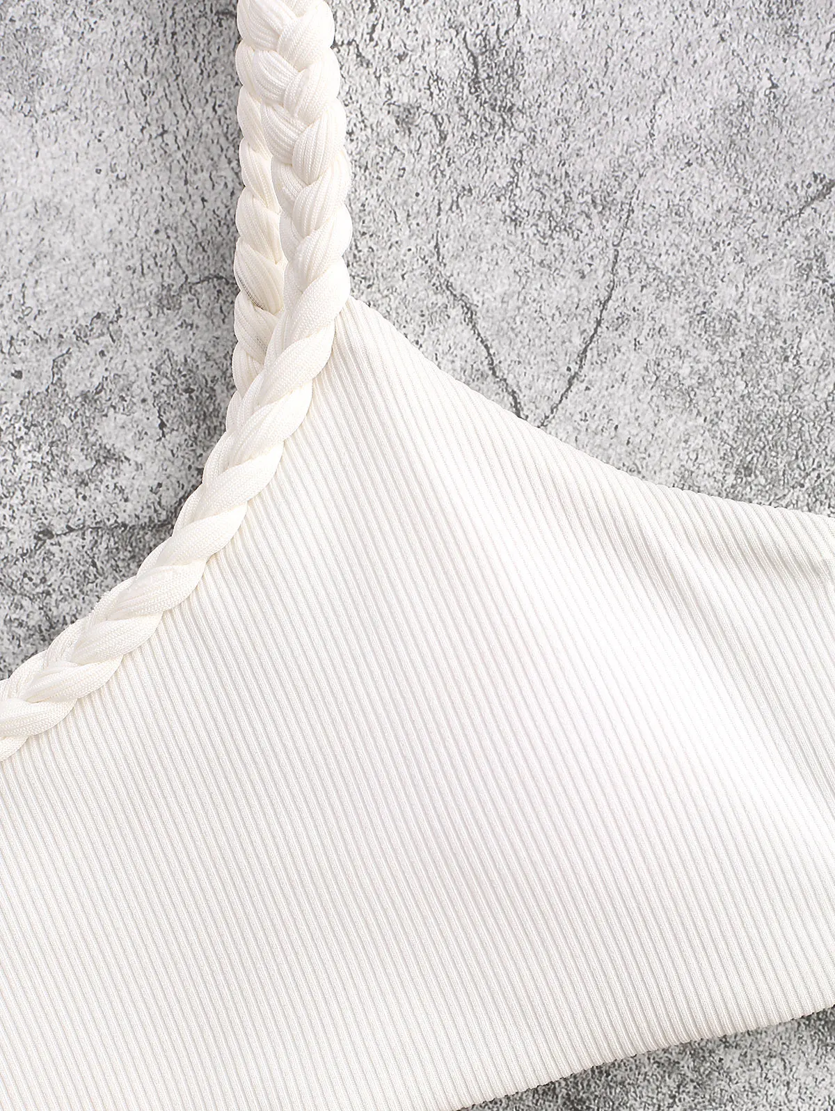 Женский купальник-Бикини на одно плечо в рубчик |