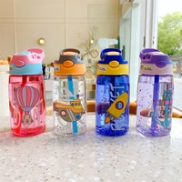 cartoon baby feeding straw cup creative outdoor drinking kettle leakproof mug portable childrens tumbler kid sippy water bottle