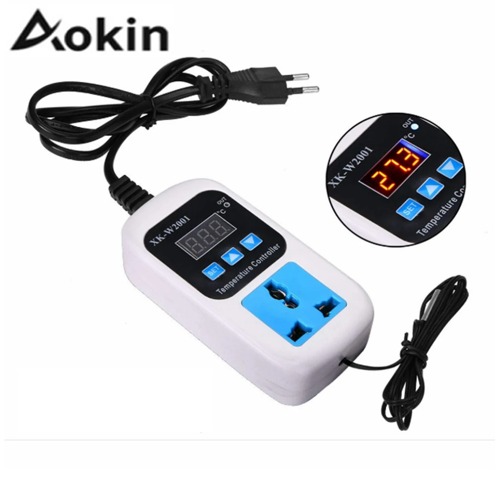 

EU/US Plug VKS-W2001 Electronic Temperature Control Socket Thermostat Control Fully Automatic Switch Adjustable Digital Display