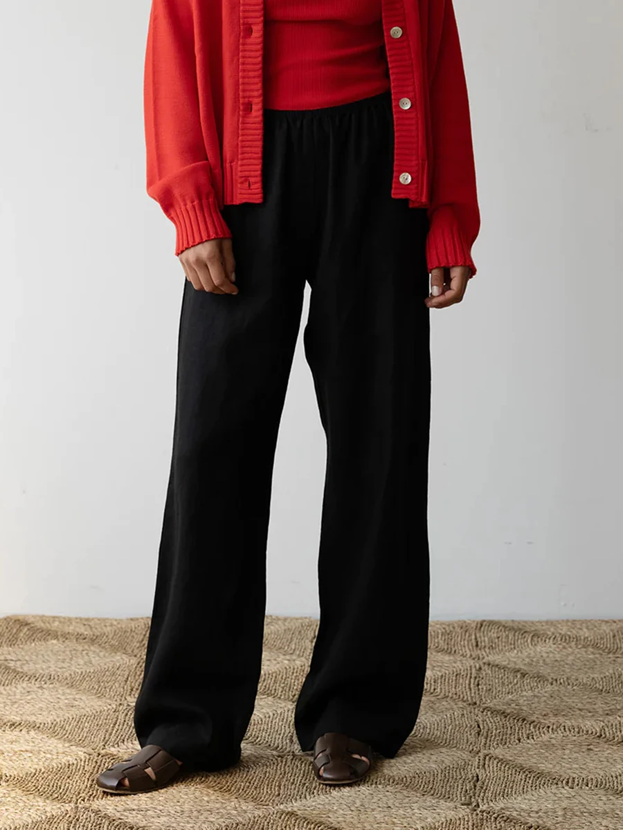 Брюки женские эластичные однотонные Свободные повседневные удобные штаны с