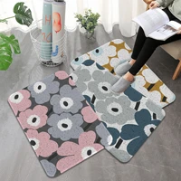 art flowers bath mat rectangle anti slip home soft badmat front door indoor outdoor mat household carpets