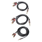 Адаптер аудиокабеля 3,5 мм Джек 2 RCA штекер 18 дюйма на 2RCA Стандартный AUX провод для усилителя ПК DVD динамик 1 м 2 м 3 м