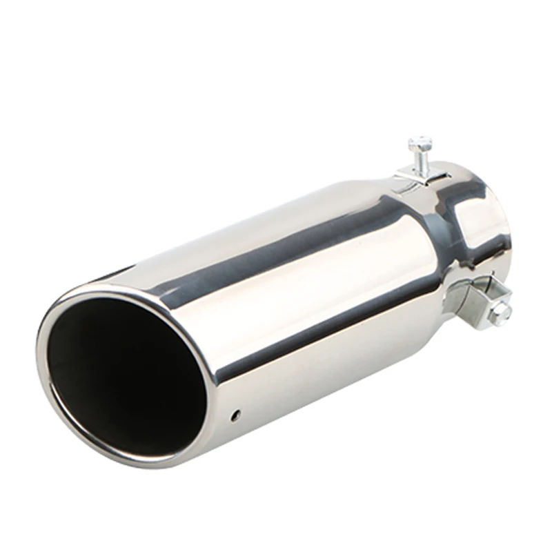 

Универсальный автомобильный глушитель выхлопной трубы 2,5 дюйма на входе 3 дюйма, Наконечник Выхлопной Трубы 21 см, нержавеющая сталь, серебристые, черные наконечники выхлопной трубы, автомобильные аксессуары