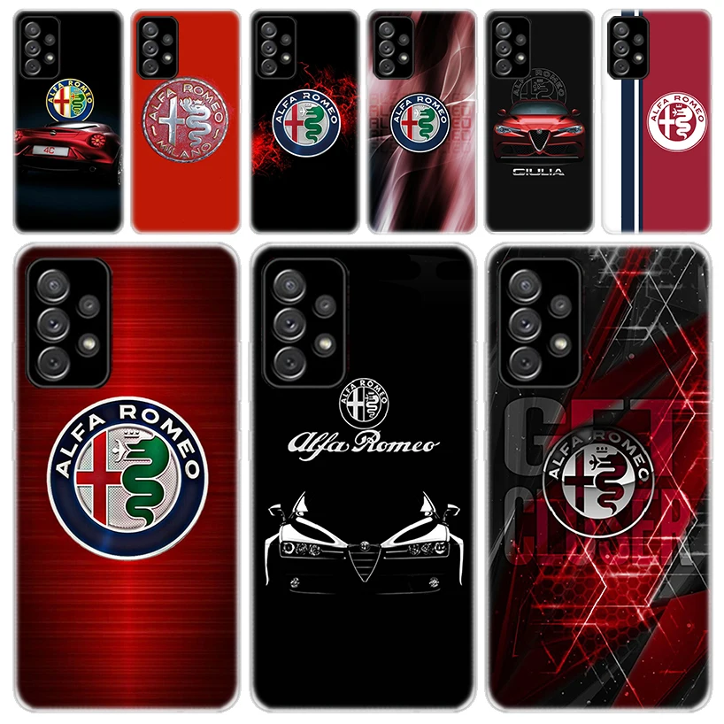 

Роскошный чехол Alfa Romeo, прозрачный мягкий чехол для телефона Samsung A53 A52 A13 A12 A23 A22 A33 A32 A03S A02S A14 A04S A73 A72, чехол