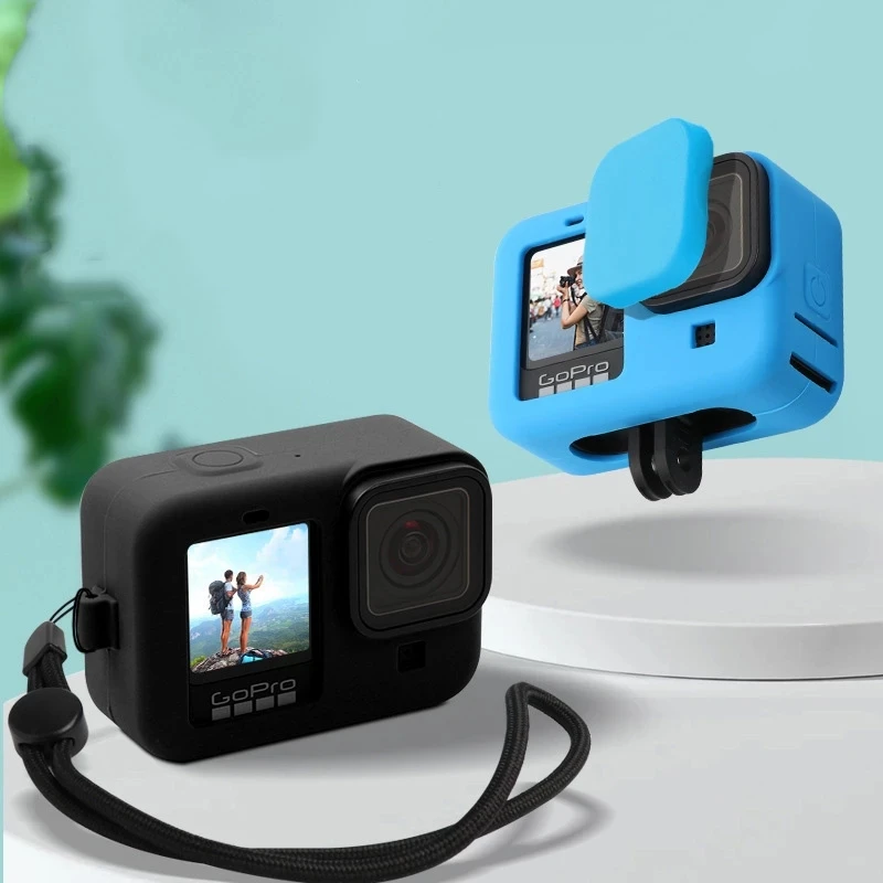 

Чехол для камеры Gopro, Hero 11, 10, 9, силиконовый, мягкий, черного цвета