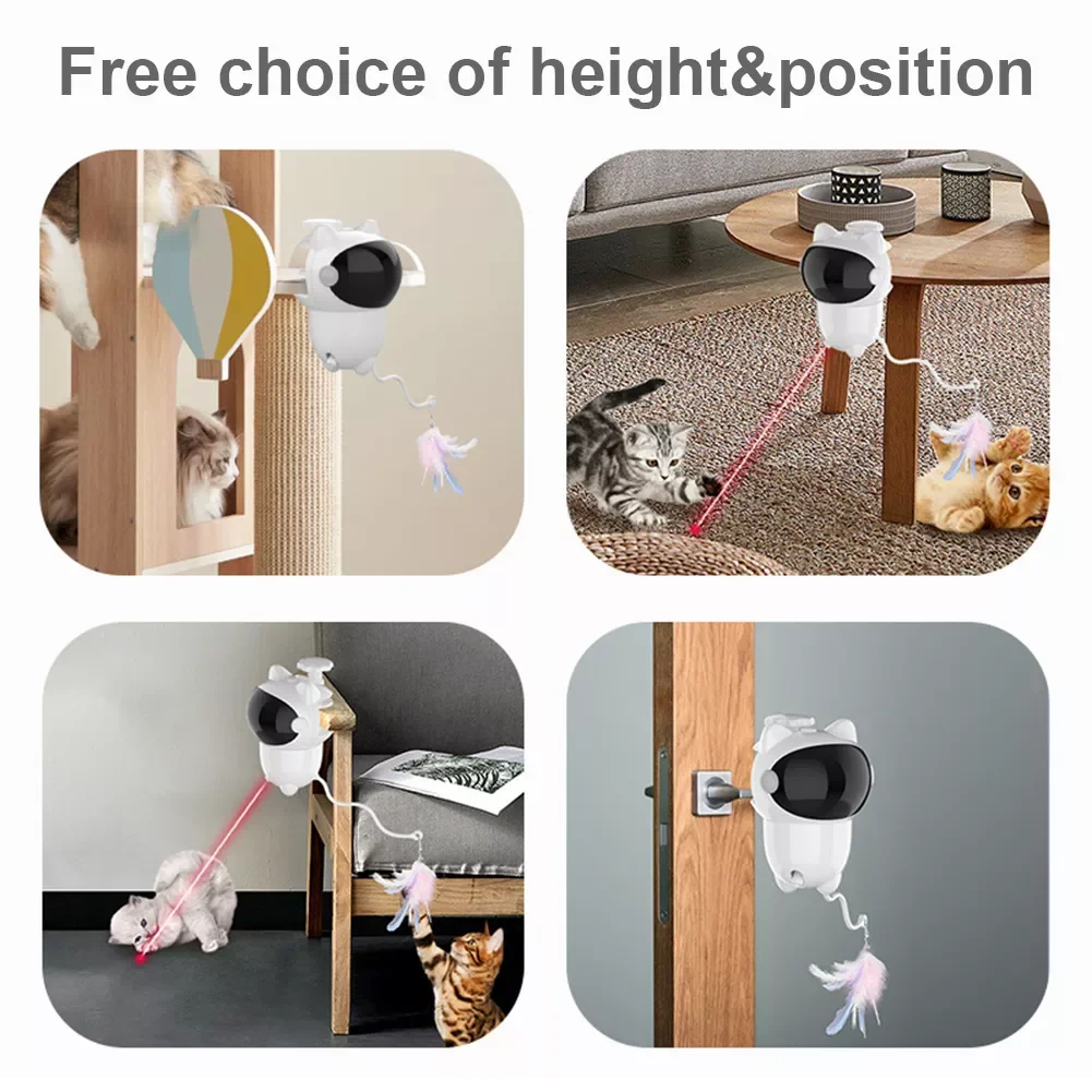 

2023NEW Multifunctional Smart Tease Cats Rotating Feather Rechargeable Teaser Interactive Game Self Playing for Living Room Sup
