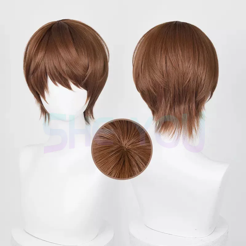 Death Note Yagami Light Cosplay Wig 30 Short Dark Brown Wig Cosplay Anime Cosplay Wigs Heat Resistant Synthetic Wigs
