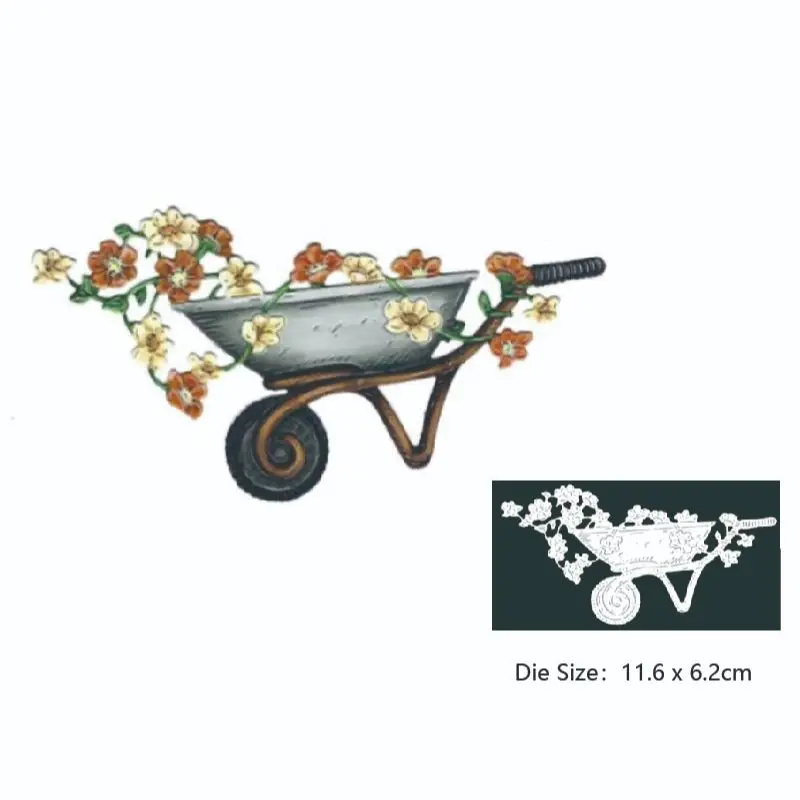

flowers cart metal cutting layering die scrapbooking die photo album decoration diy card craft 2022 new