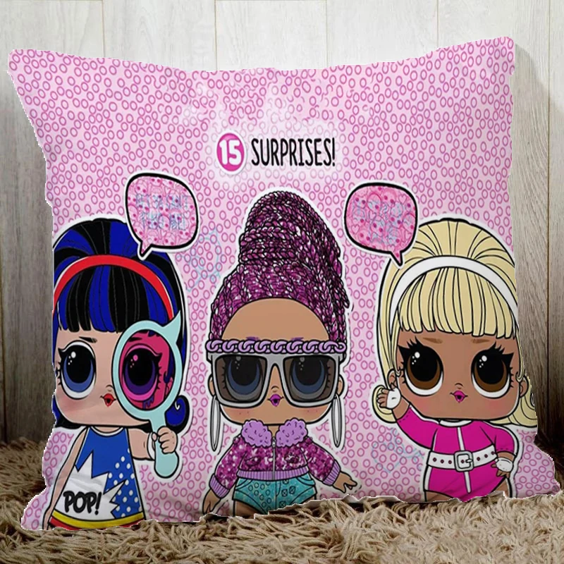 

Body Pillow Cover LoL Dolls Short Plush 45x45 Cushions Covers for Bed Pillows Decor Home Pillowcase Cushion Decorative 45*45