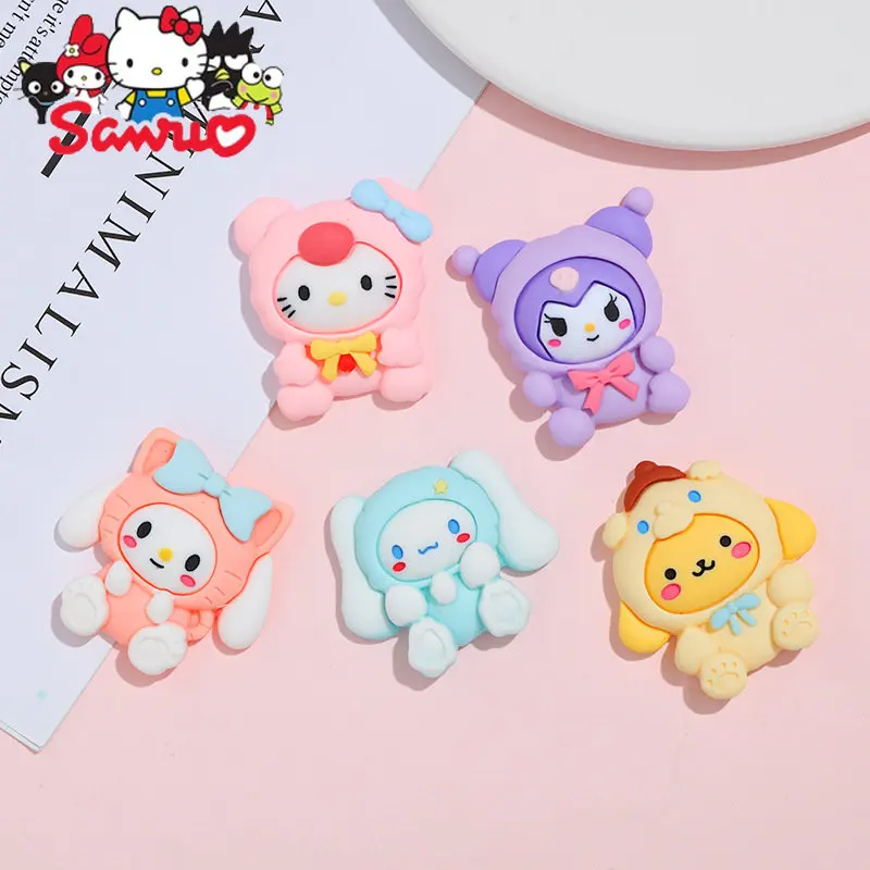 

Cartoon Sanrio Melody Kuromi Hello Kitty Cinnamoroll Doll Animal Diy Mobile Phone Case Resin Jewelry Holiday Gifts Accessories