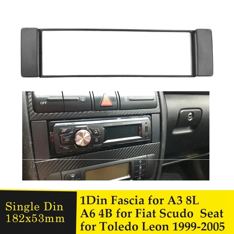 Фото Fascia 1 Din рамка для-Audi A3 8L A6 4B сиденье Toledo Leon Fiat Scudo Stereo Facia Plate Dash CD Trim 1 DIN Радио Чехол №1