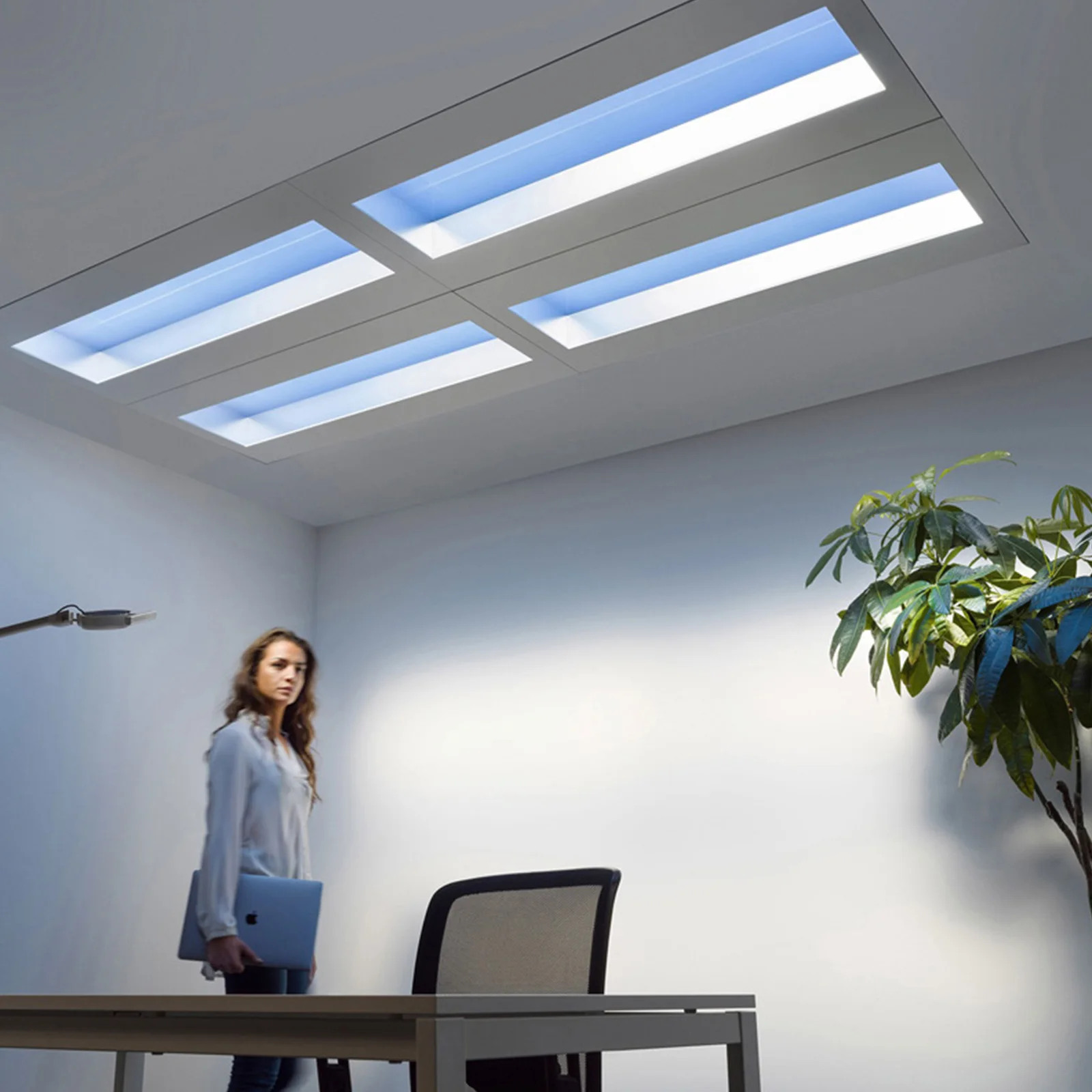 

SANDYHA Modern Creative Blue Sky Smart Ceiling Lamp Bathroom Living Room Kitchen Natural Lighting Indoor Decor Remote Control
