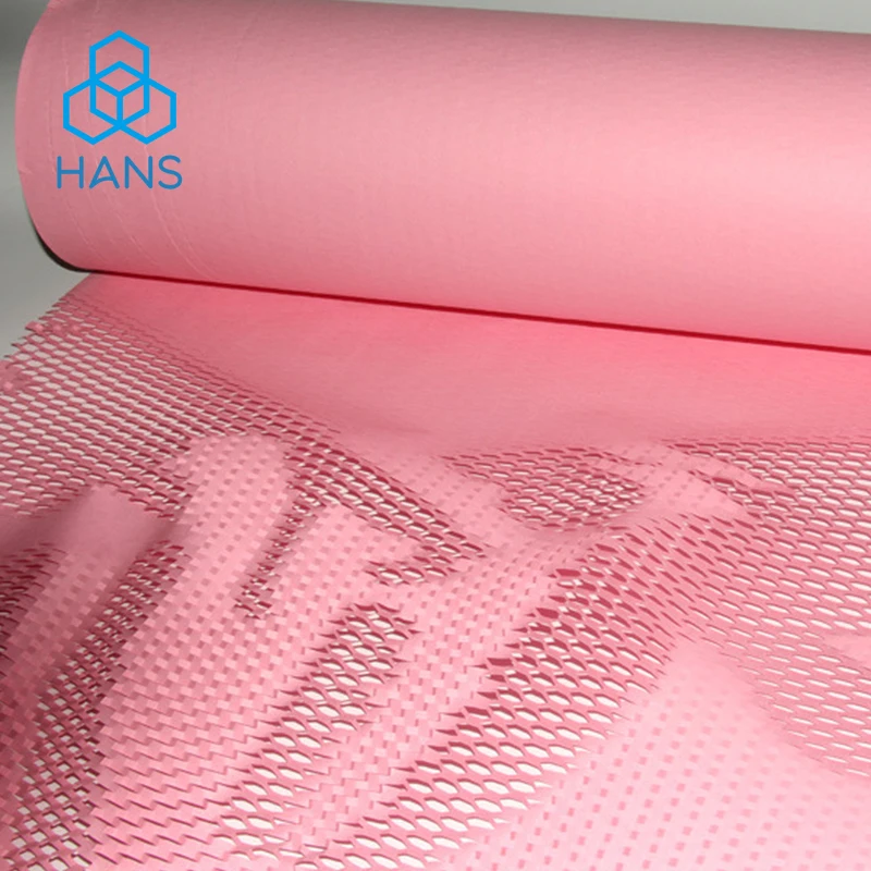 PINK Packaging Paper, Protectingdly Recycled Kraft, Packaging Honeycomb Wrap Roll for Packing & Moving Gift