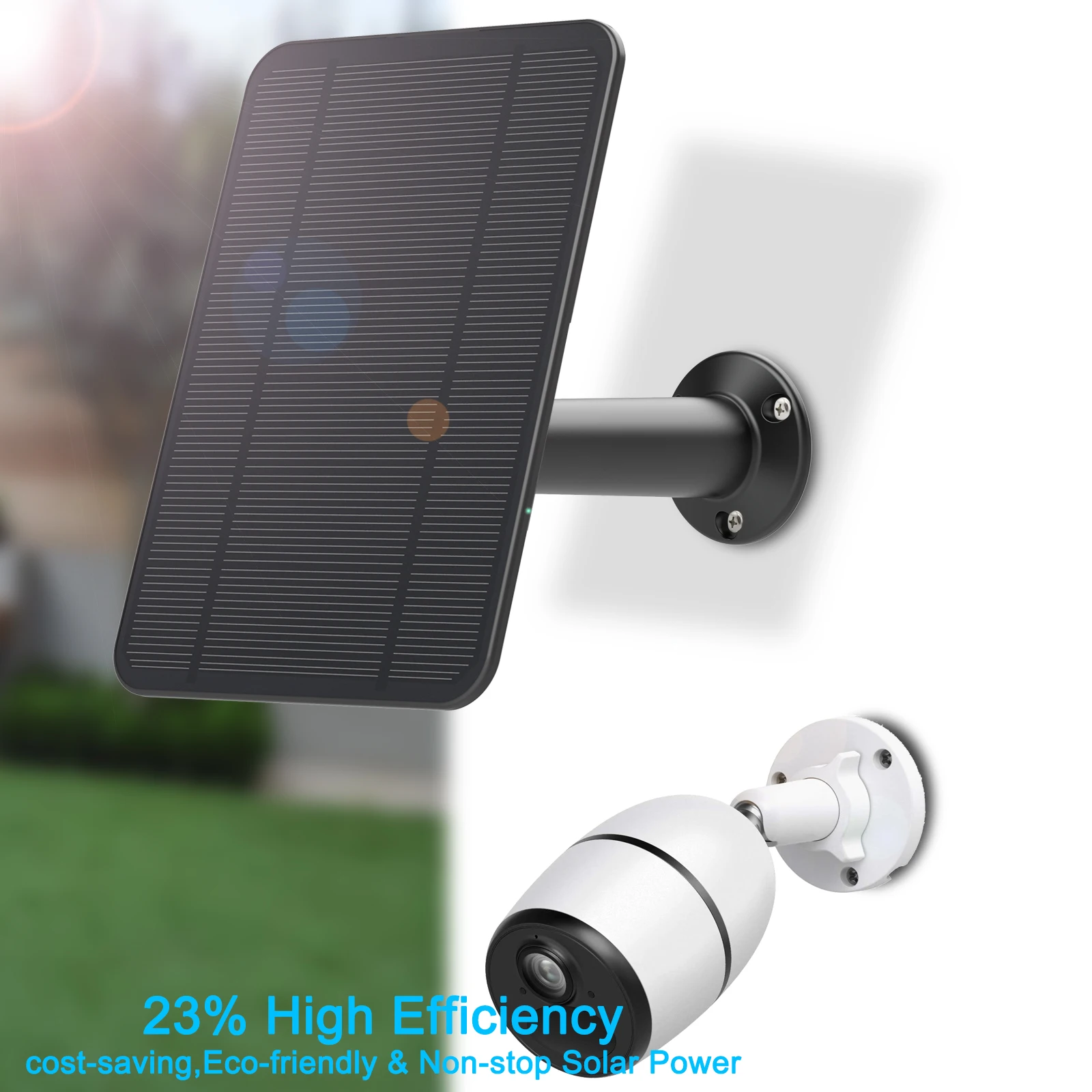 4w Solar Panel power supply Designed for Reolink Battery Cameras Argus 2/3/Argus Pro/Eco/Go/Go PT/Argus PT/Argus 3 Pro(black)