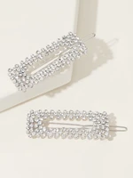 3pcset korean sweet student alloy hair clips for women exquisite pearl diamond hair clips hair grips hair accessories headwear