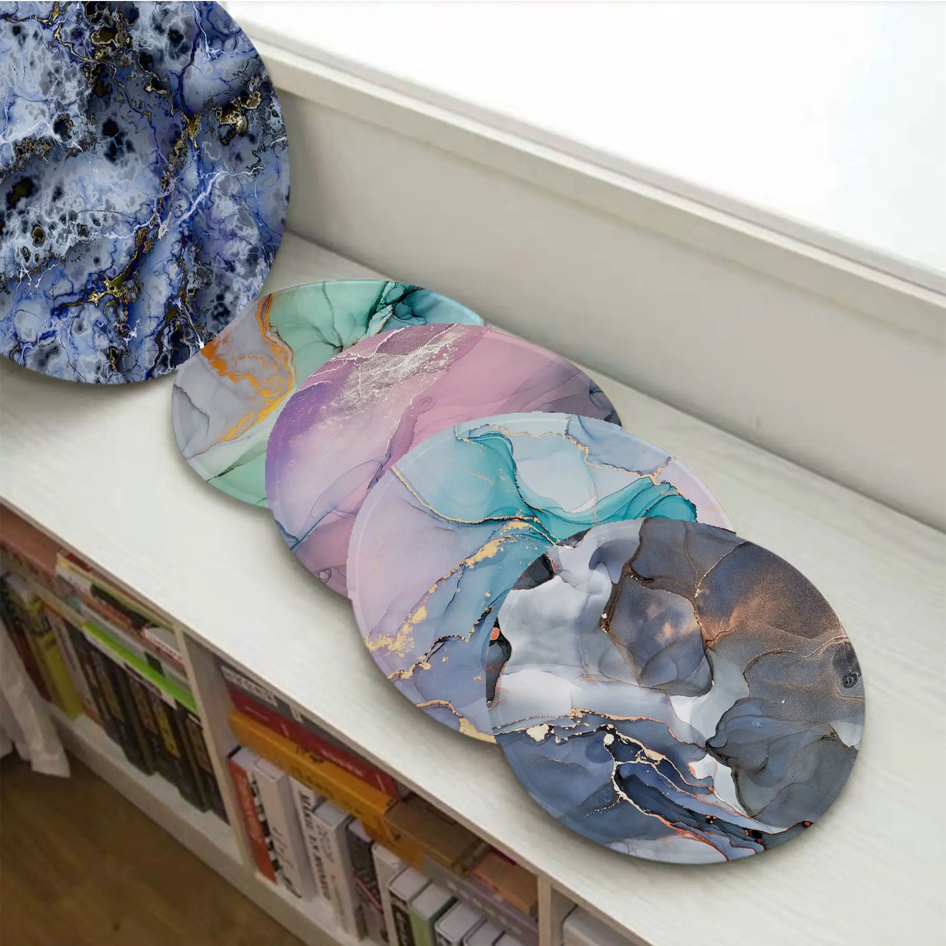 

Abstract Marble Art Chair Cushion Soft Office Car Seat Comfort Breathable 45x45cm Chair Cushions