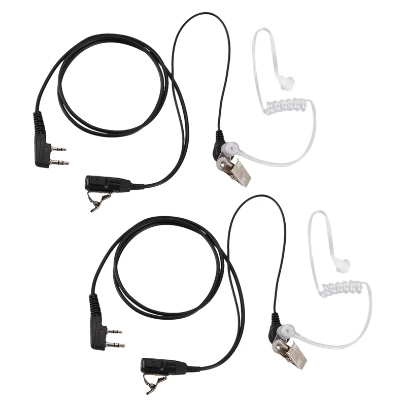 

2X Air Acoustic Tube Earpiece For Baofeng 2 Pin PTT Headset Microphone For BF-888S UV-5R