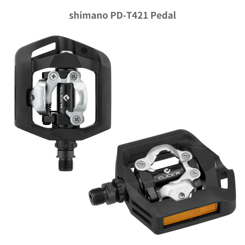 Педали велосипедные Shimano Click'R без клипсов/платформы PD T421 T420 для горных