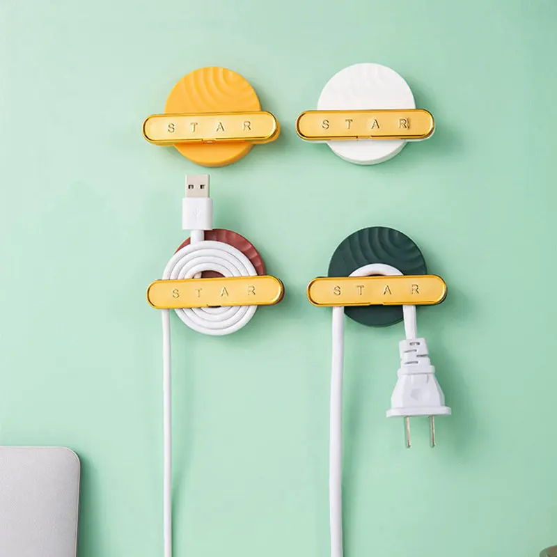 

Household Plug Storage Holder Desktop Power Cable Sorting Clip Wall Mounted Wire Trimmer for Home Kitchen Bedroom Shelf