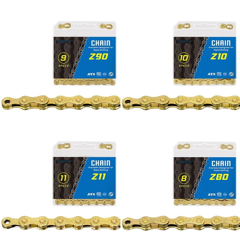 

Bike Chain 6 7 8 9 10 11 Speed, Gold Galvanized Chain MTB Road Bike
