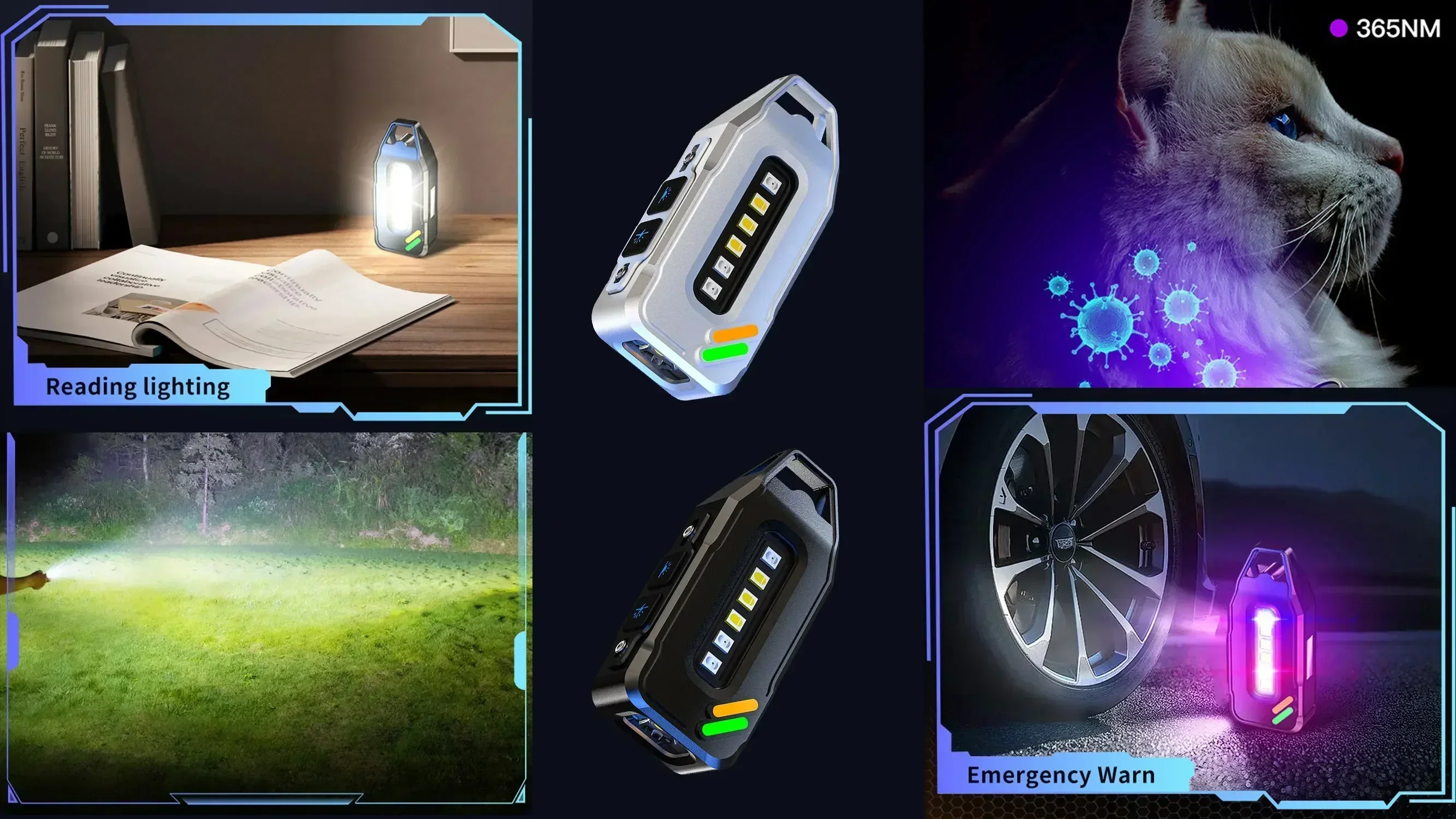 LONGRIVER YSD-03 Мини-светодиодный фонарик Type-C Перезаряжаемый брелок-фонарик с зажимом