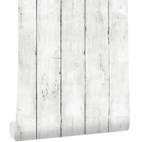 self adhesive removable wallpaper wall covering decorative vintage reclaimed wood distressed panel peel and stick wallpaper