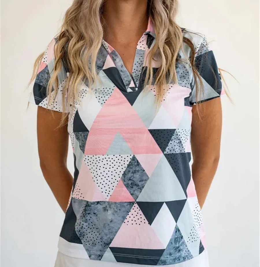 Women's outdoor sports shirt golf shirt T-shirt summer Polo fast drying breathable clothing casual sports F1 jersey Leisure