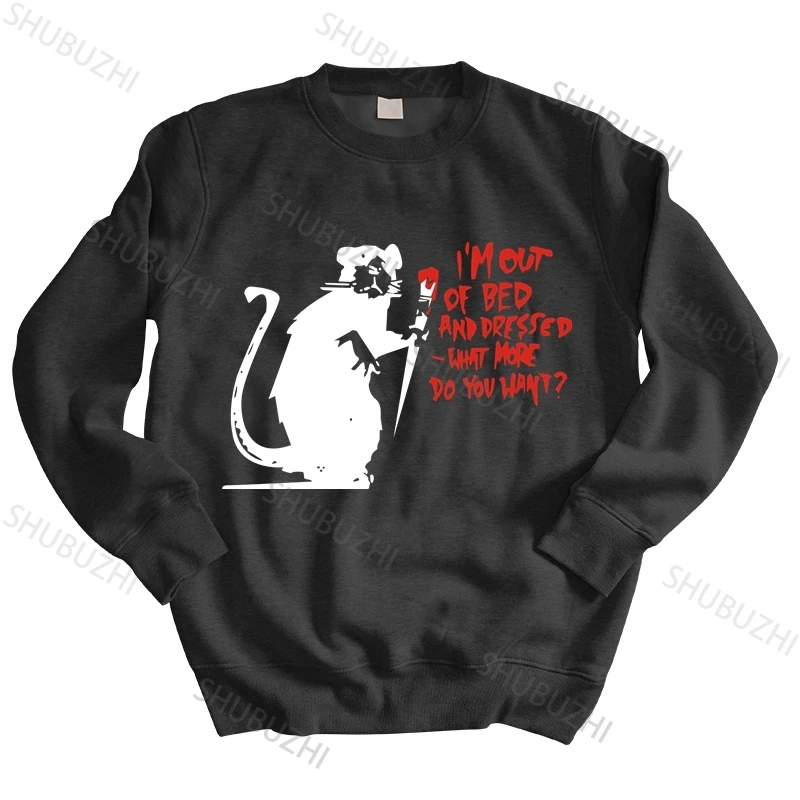 

cotton sweatshirt male hoody Banksy Street Art Depressed Rat Tag Bomb mens hoodies mens shubuzhi hoodies