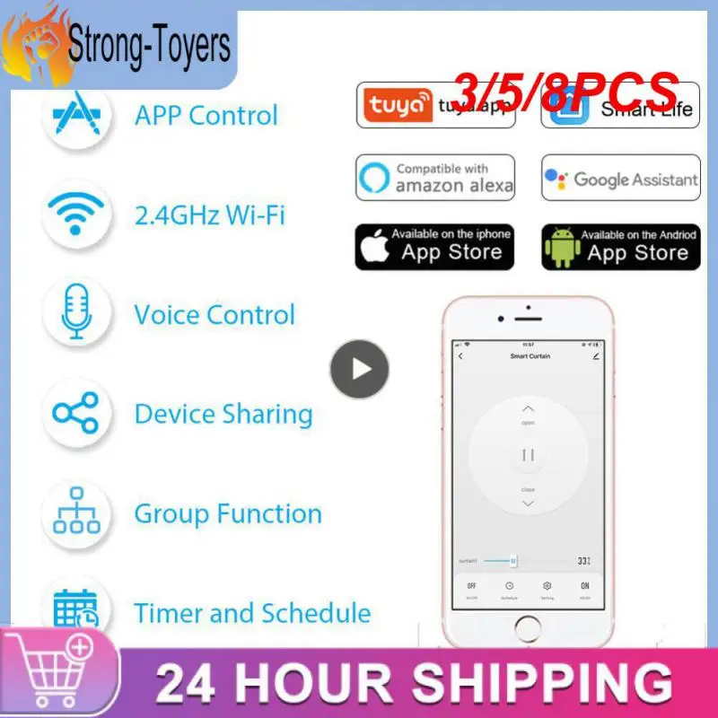 

3/5/8PCS Mini Blind Switch Smart Life App Via App Remote Control Wifi Module Tuya Wireless Timer Voice Control