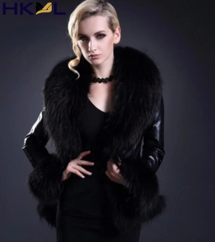 Женская куртка пальто с воротником из искусственного меха черные красные