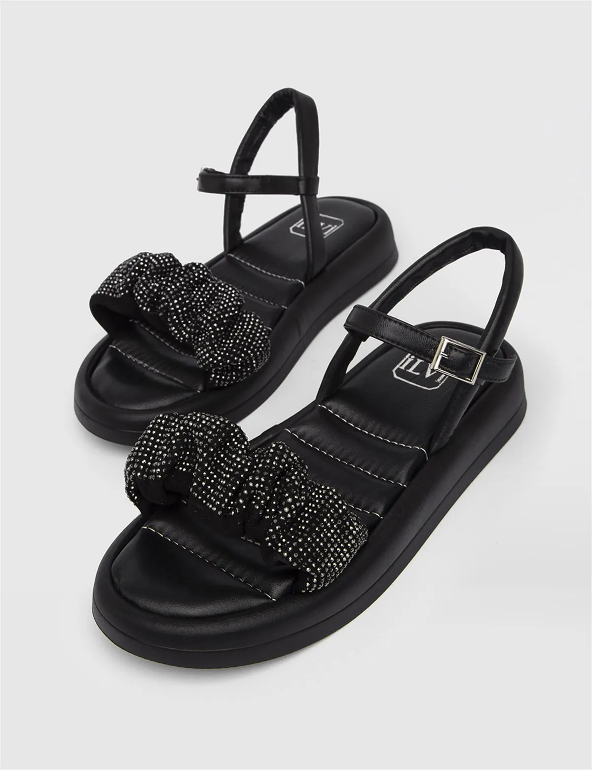 

ILVi-Genuine Leather Handmade Haral Black Leather women's Sandal Shoes 2022 Spring/Summer