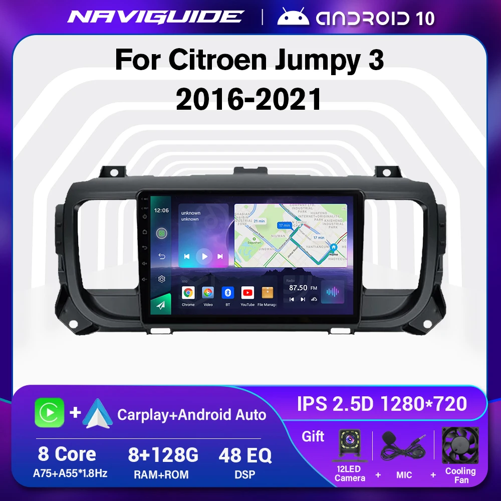 

Android 10 для Citroen Jumpy 3 SpaceTourer 1 для Peugeot Expert 3 2016-2021 2din автомобильное радио мультимедийный видеоплеер навигация GPS