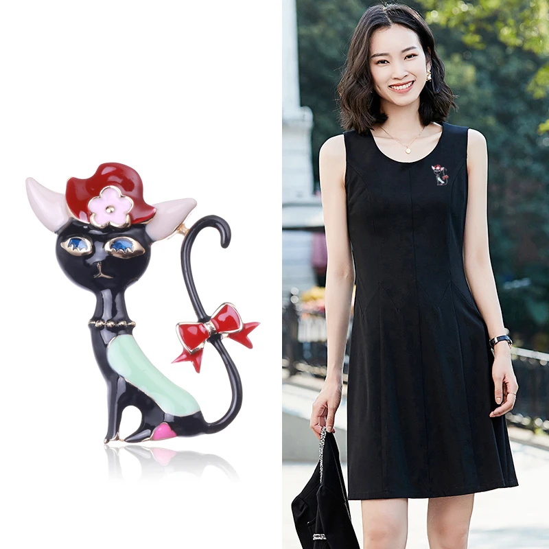 

Fashion Cartoon Cat Corsage Accessory Drop Oil Alloy Pin