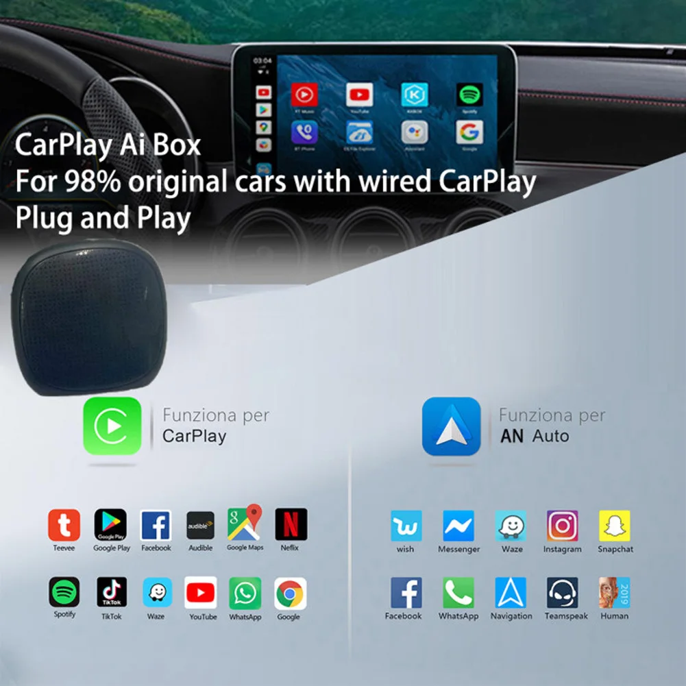 

Carplay Ai Box беспроводной автомобильный мультимедийный плеер M30 Высокое качество Универсальный Carplay Ai Box Поддержка оригинального автомобиля