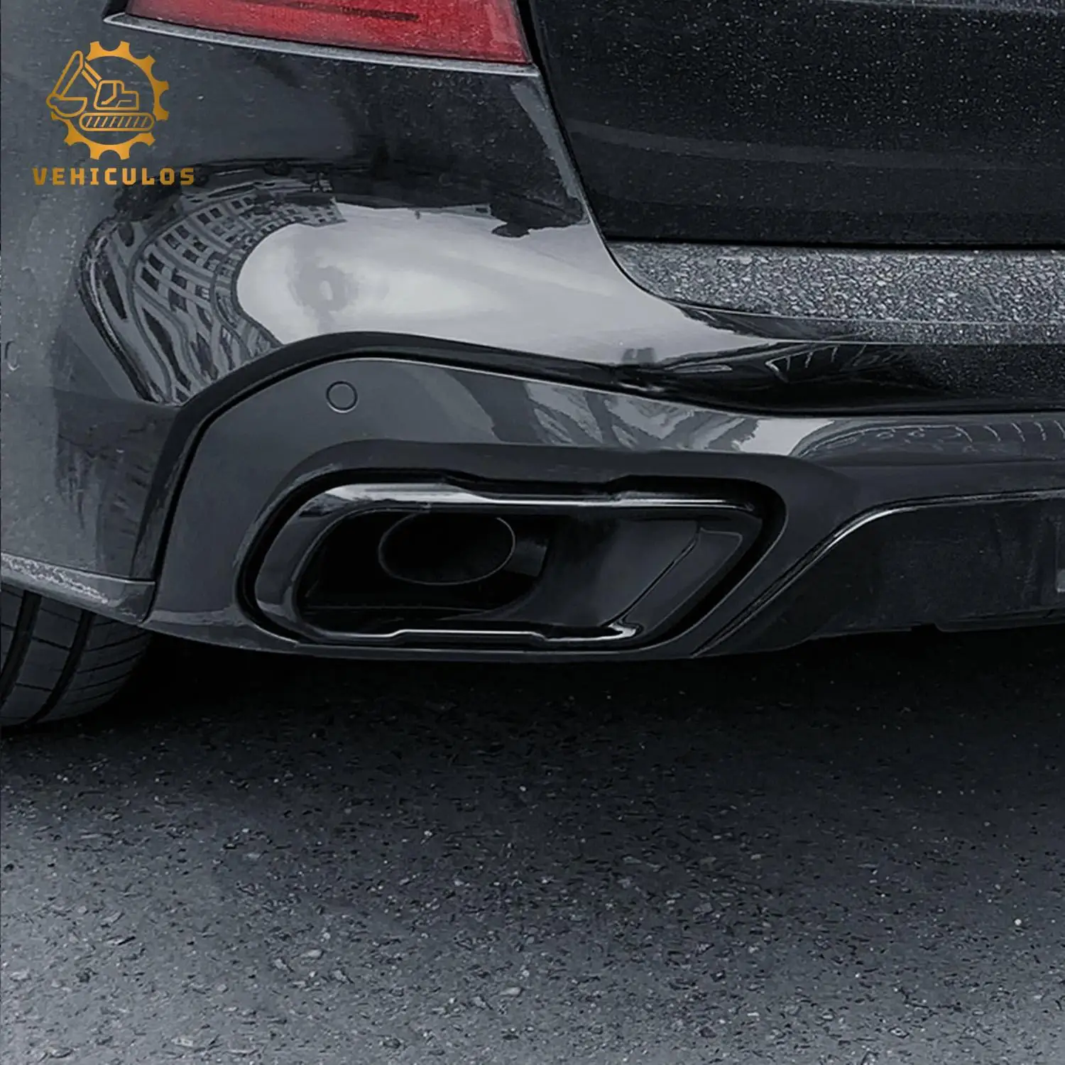 

2 шт. крышка выхлопной трубы, накладка из нержавеющей стали, черная, подходит для BMW X5 G05 2019-2023 X6 G06 2019-2023 X7 G07 2019-2023