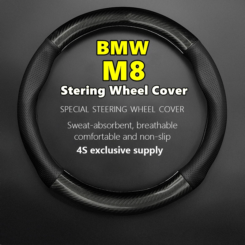 

PU/PVC Carbon For BMW M8 Steering Wheel Cover Genuine Leather Carbon Fiber 2019 2020 2022 2023