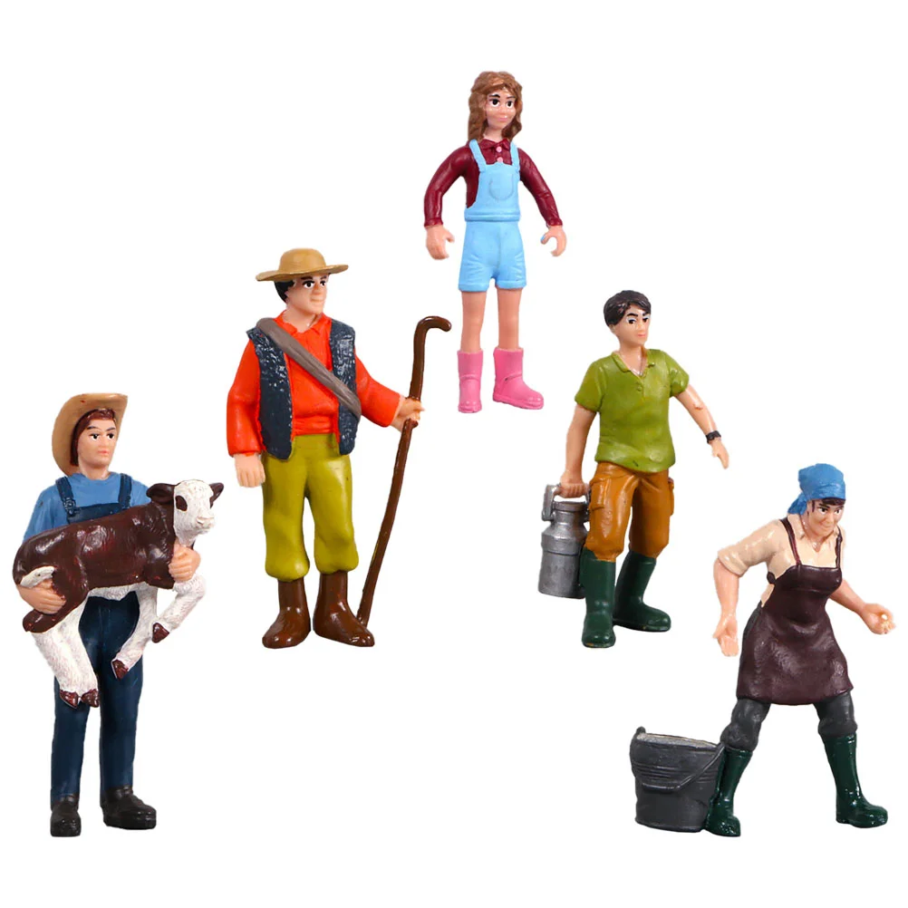 

People Figures Farmer Farm Figurines Model Toys Miniature Painted Layoutfigurescale Kids Toy Models Mini Playset Props Action