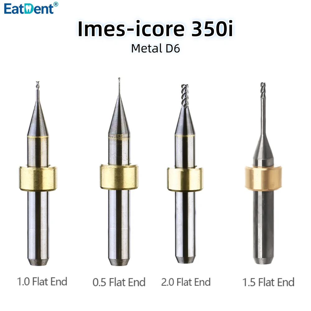 Фото Фрезы Imes Icore 350i для обработки металлов, таких как титан и CoCr, хвостовик D6, длина 50 мм, фреза для CAD/CAM, зуботехнические шлифовальные сверла. №4