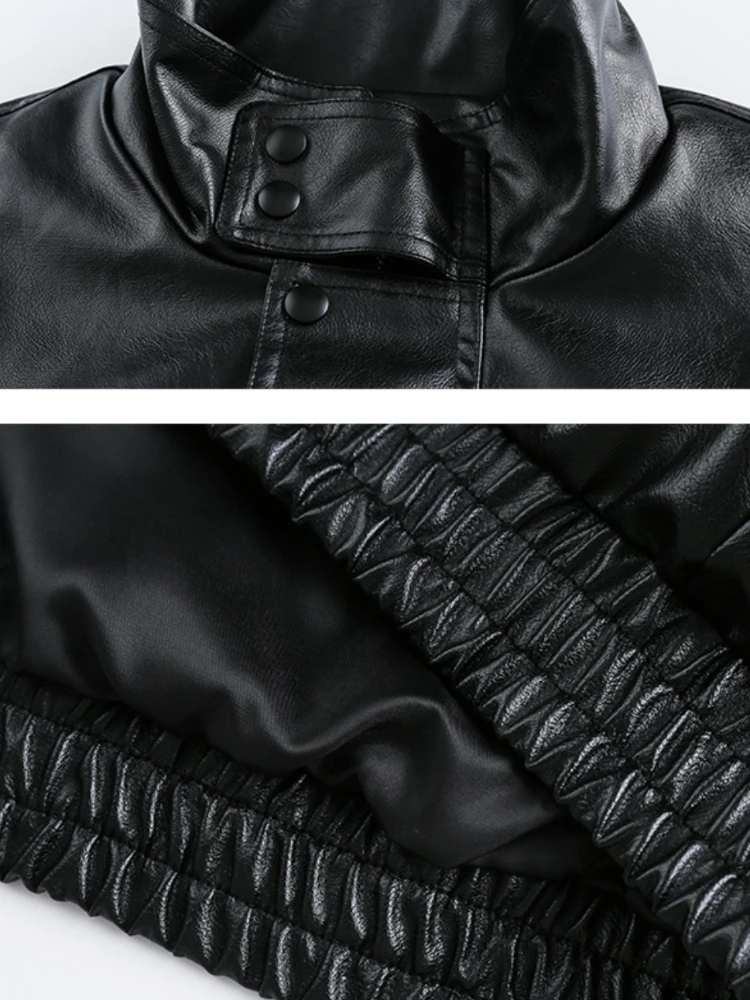 Мотокуртки мужские из искусственной кожи с блокировкой повседневная уличная