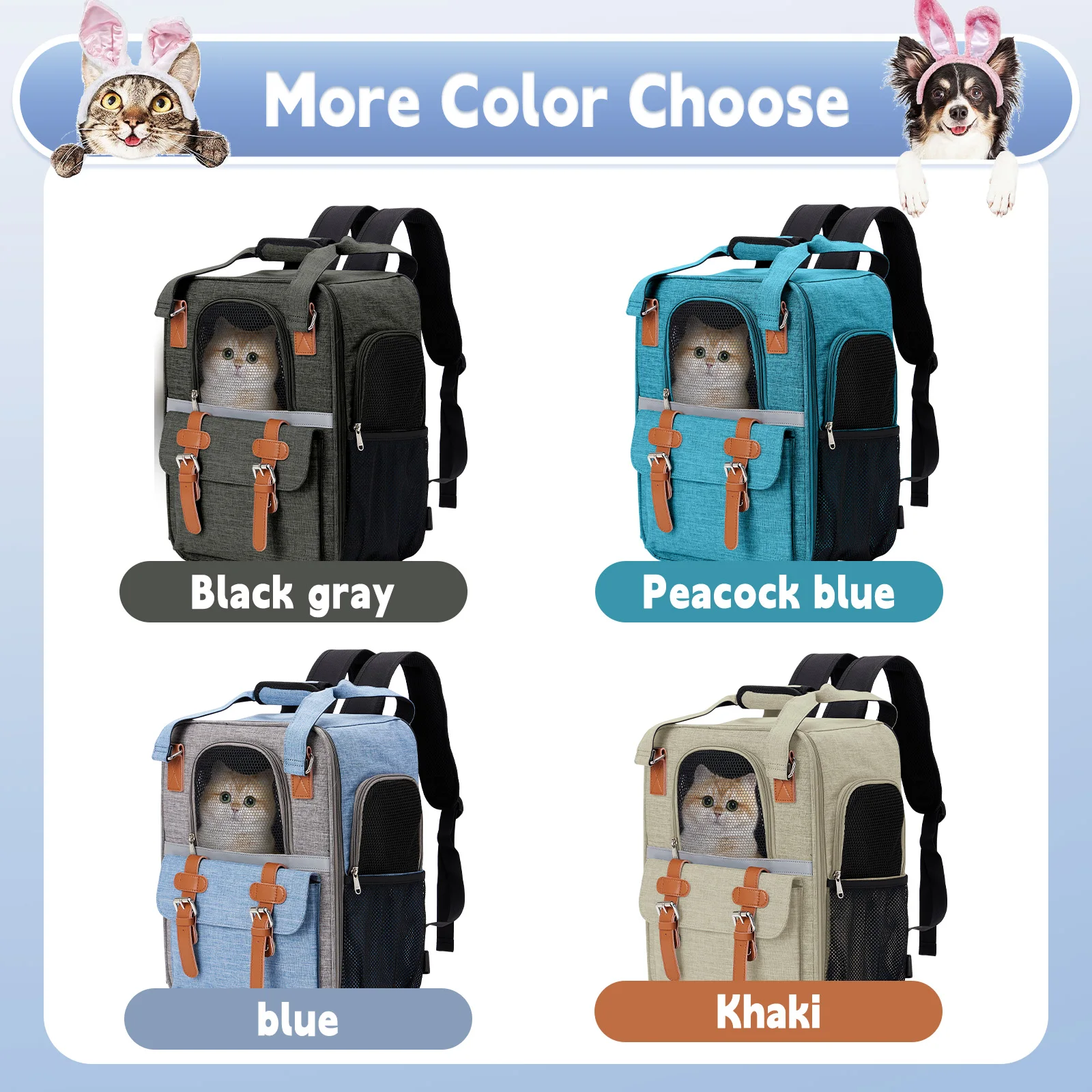 Складной Дышащий Рюкзак-переноска Для Собак И Кошек — Дорожный Мешок Перевозки