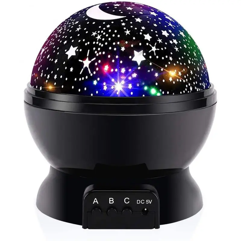 

2022 New Moon And Stars Colorful Night Light Projector 360 Degree Rotation 10 Kinds Of Effects Romantic Change Light