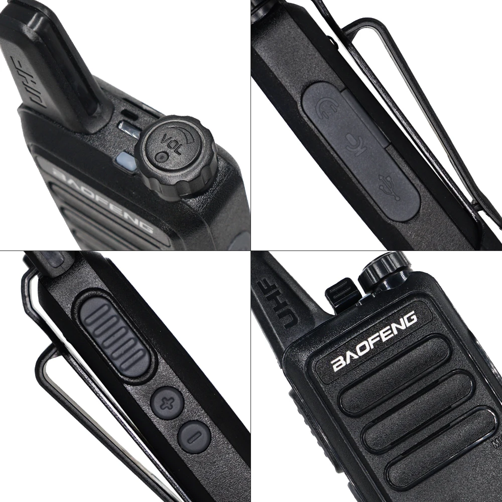 2PCS Baofeng BF-R5 Walkie Talkie 5W BF R5 USB Charging Two Way radio Portable CB Radio UHF 400-470MHz FM Transmitter Transceiver