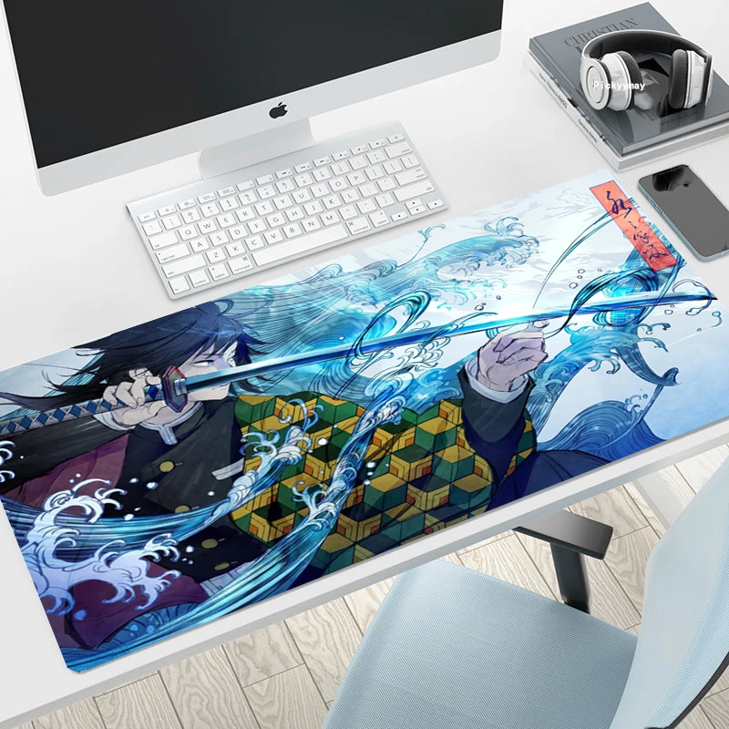 

XXL Anime Demon Slayer Mousepad HD Printing Computer Gamers Locking Lock Edge Mouse Pad 900x400mm Keyboard PC Desk Pad Csgo Pad