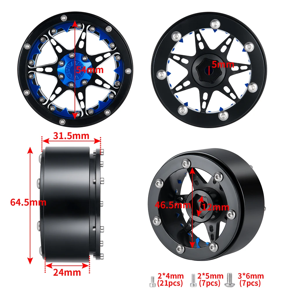 AXSPEED Металл 2,2 Beadlock Колесные диски 6 спиц Hub для 110 RC грузовик Axial SCX10 Wraith RBX10 TRX4 TRX6 Hammer Rey 4WD части (art.: 3920c5ff8bf76) - 3920c5ff8bf76